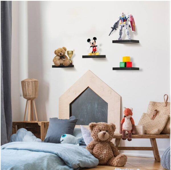 Floating Shelves, 9.25 in. x 9.25 in. Black Decorative Wall Shelves